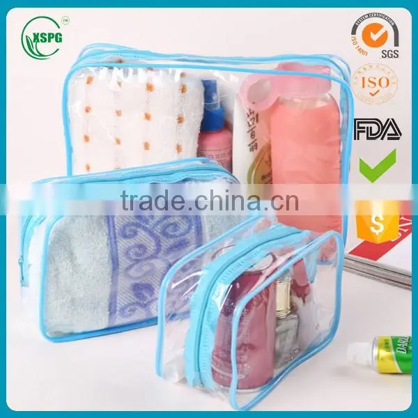 High quality and hot sale Clear PVC Cosmetic Bag, PVC blanket bag, Foldable PVC Zipper Bag