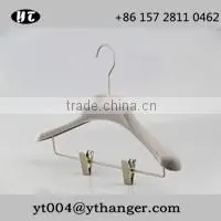 gray fashion velvet flocking hanger with clips for suits