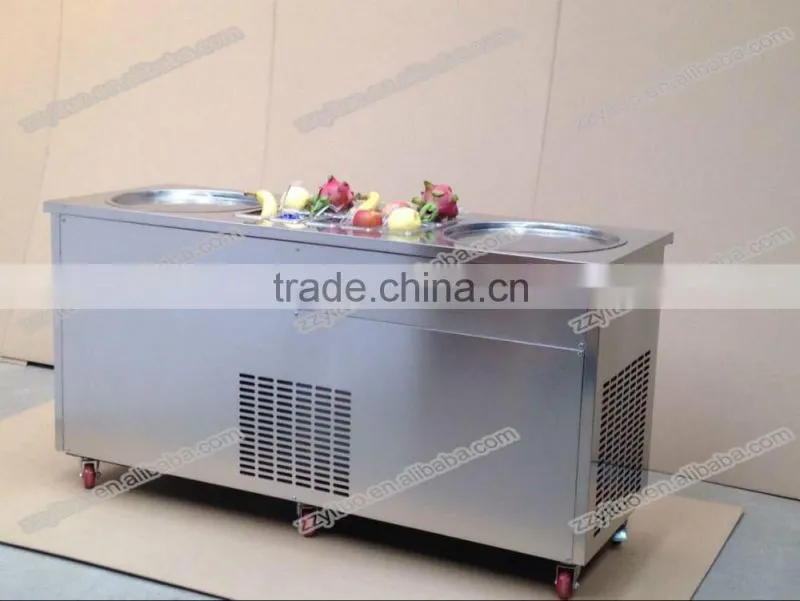 New Design Popular Double Plat pans Commercial Fried Ice Cream Machine Price
