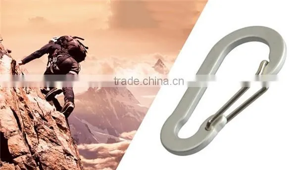 Silver promotional alunimun D carabiner