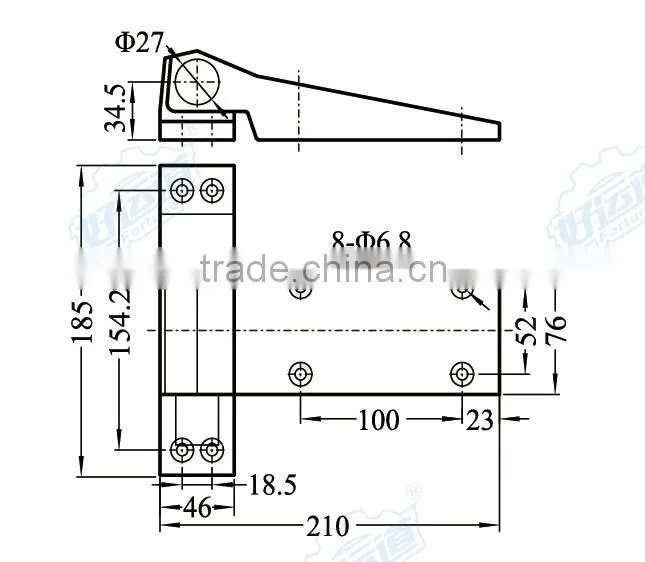 09106 Cold storage door hinge with high strength zinc alloy