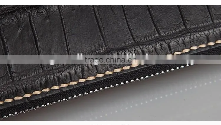 Luxury Wholesale Genuine Crocodile Alligator leather Women Zip Long Wallet Clutch Wallet for Men