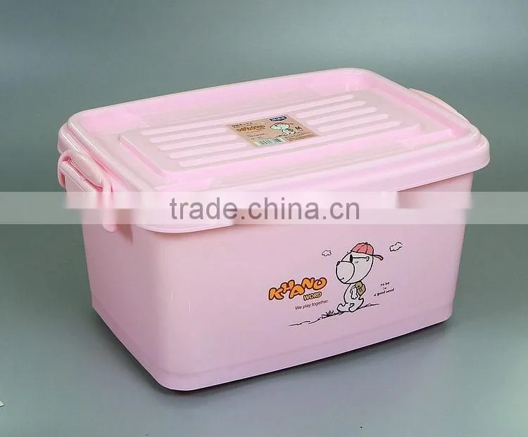 Multi Function Pink Home Large Plastic Storage Container Storage Box with wheels