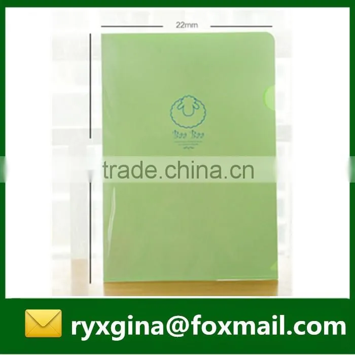 Hot sales creative design office stationery l shape plastic document folder