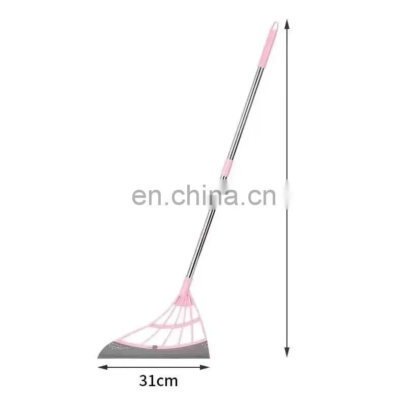 Rubber Broom Hand Push Sweeper Magic Broom Floor Wiper Squeegee for Floor Cleaning Floor Squeegee Sweeping Brush Pet Hair Broom