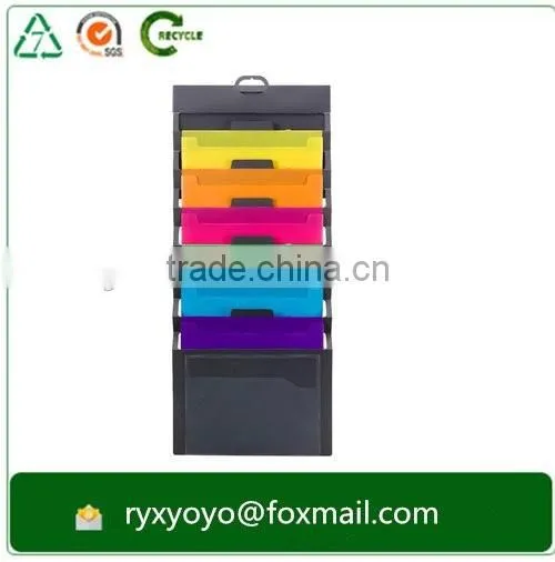 wholesale pp plastic poly hanging wall file holder with pockets