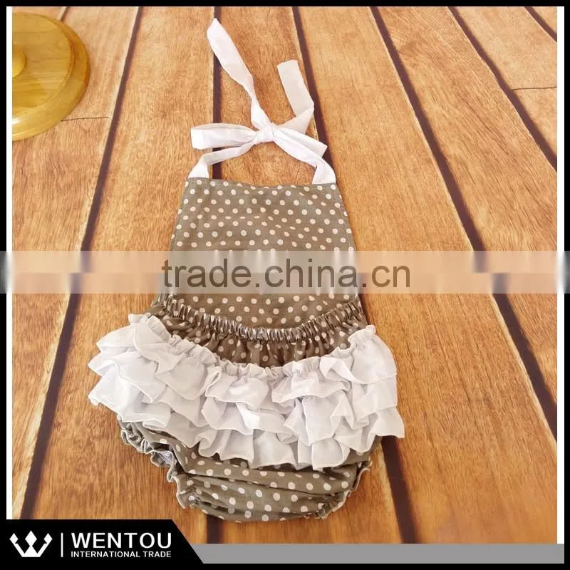 Wholesale Black Polka Dot Baby Bubble Romper