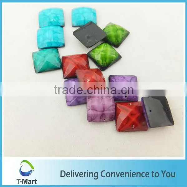 fashion new pattern colorful palstic resin rhinestone for girl clothing