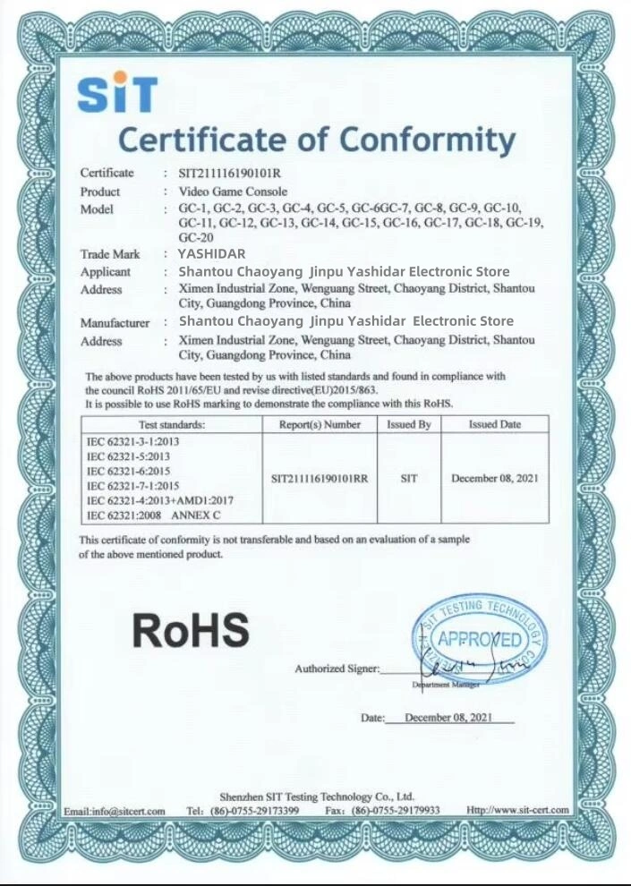 certificate of conformity 