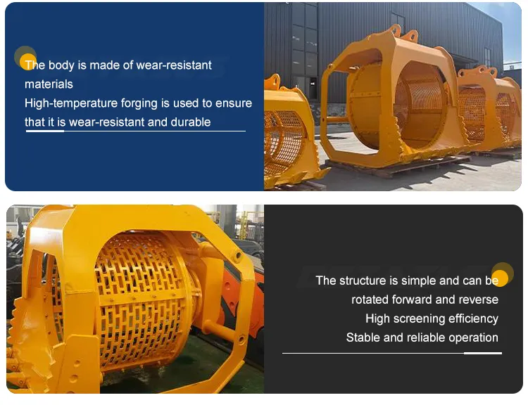 ZHONG XIE engineering and construction machinery hydraulic rotary screen bucket