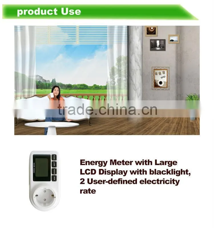 230V Europe Standard Single Phase Consumption Watt Meter