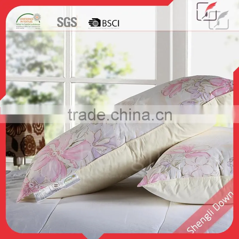Beautiful flower printed down filled pillow