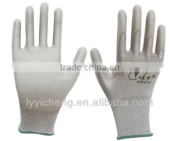 13 gauge nylon knitted pu coated working gloves