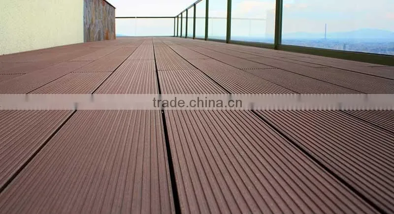 WPC decking floor from U-timber composite board swimming pool