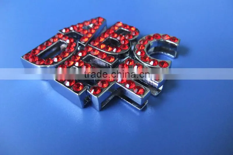18mm Slide Letters with Red Rhinestones