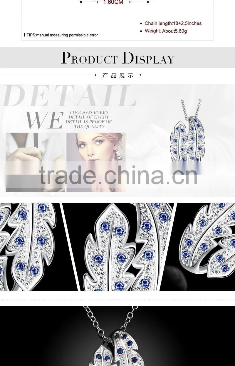 High Quality Designs Couple Pendant Wholesale Silver plated Zircon Couple Necklace