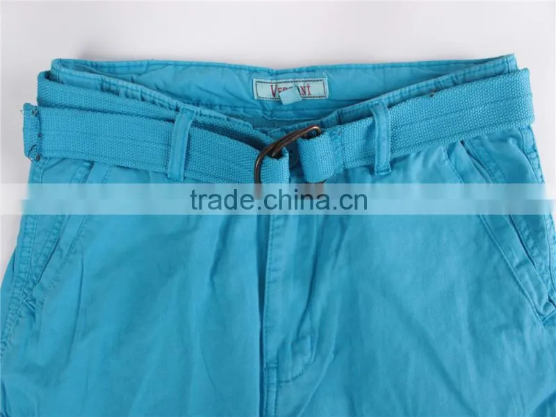 Mens cheap price stock apparel cargo shorts with belt