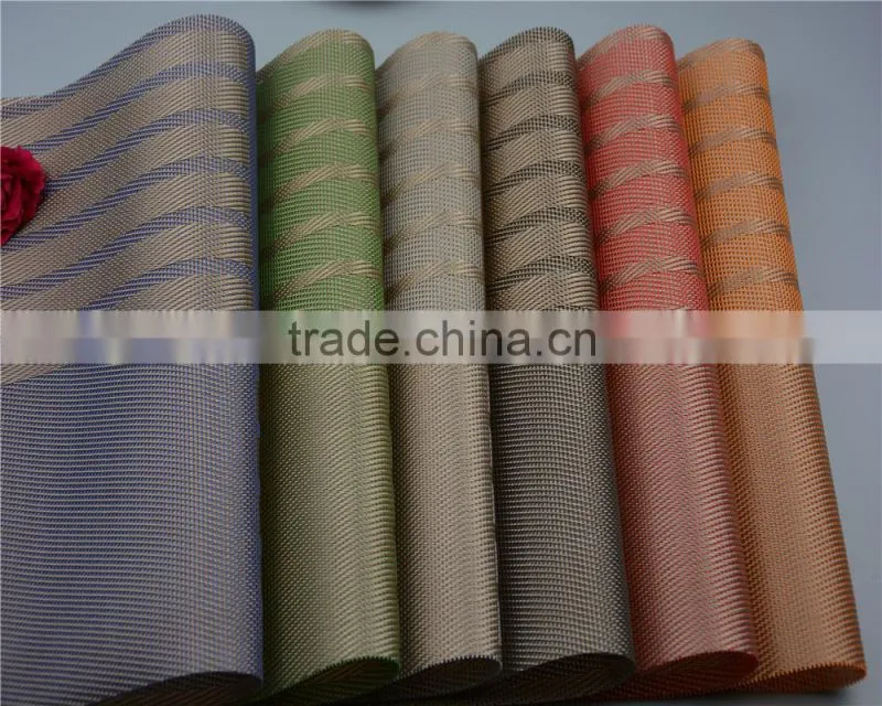 Red classics Non-slip Insulation Moor Crossweave Woven PVC Non-slip Insulation Placemat Washable Table dish Mats