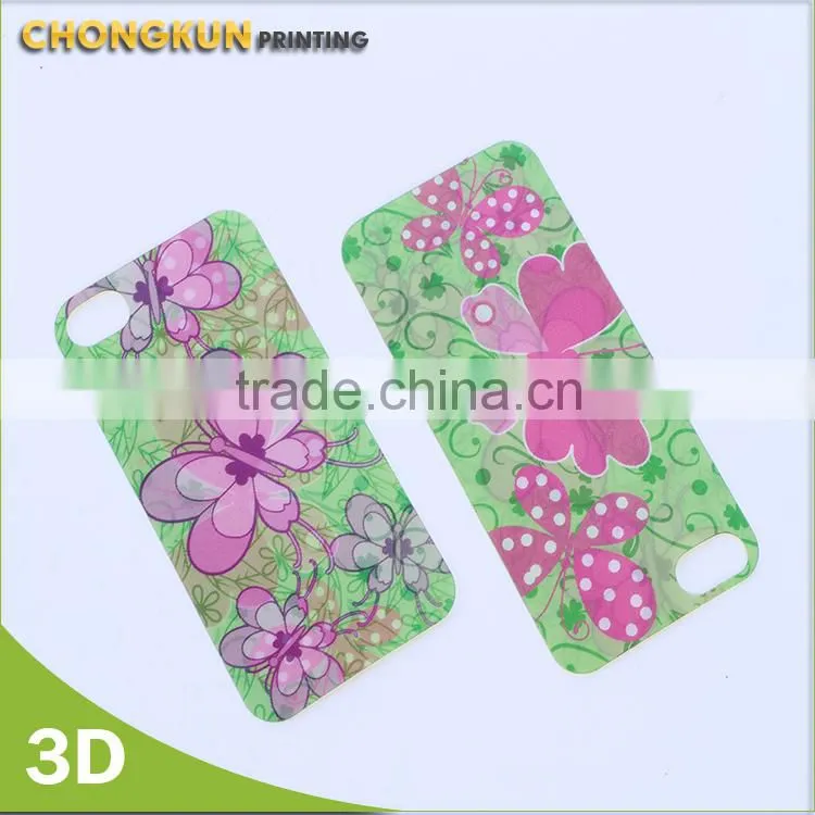 Customized Plastic 3d lenticular cell phone sticker iphone 4/5/6s samsung sticker