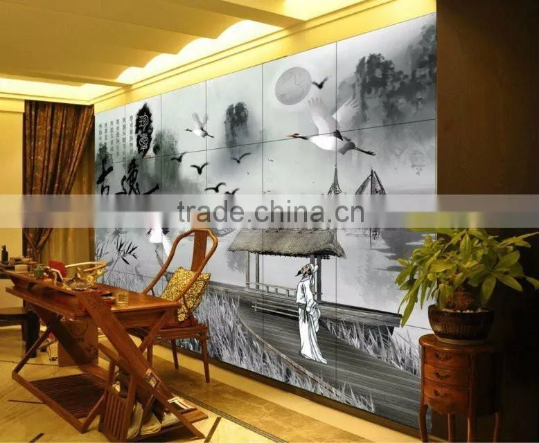 2016 Botton price for diamond shaped 3D printing glass for tv background wall