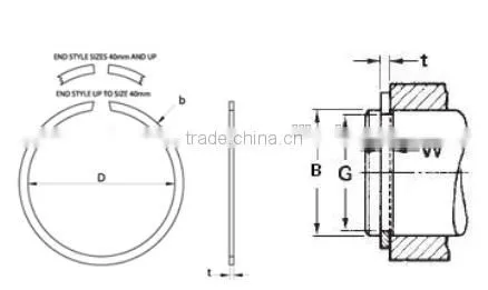 inverted external retaining ring with iso standard (M2400/SW)
