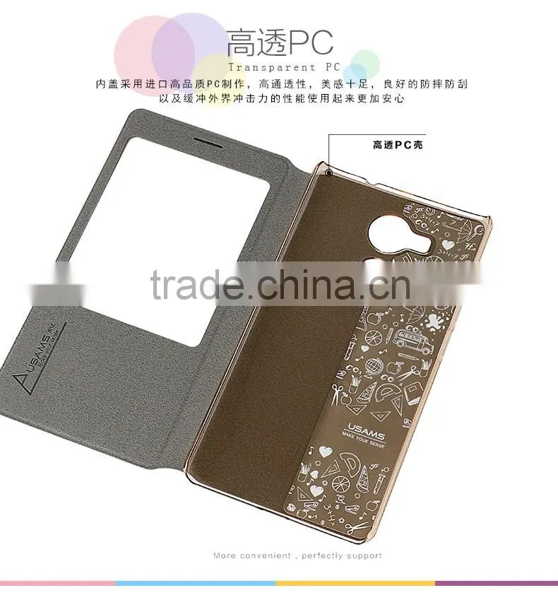 USAMS Muge Series Window PU Leather Stand Flip Cover Case For Huawei Mate 8 MT-5338