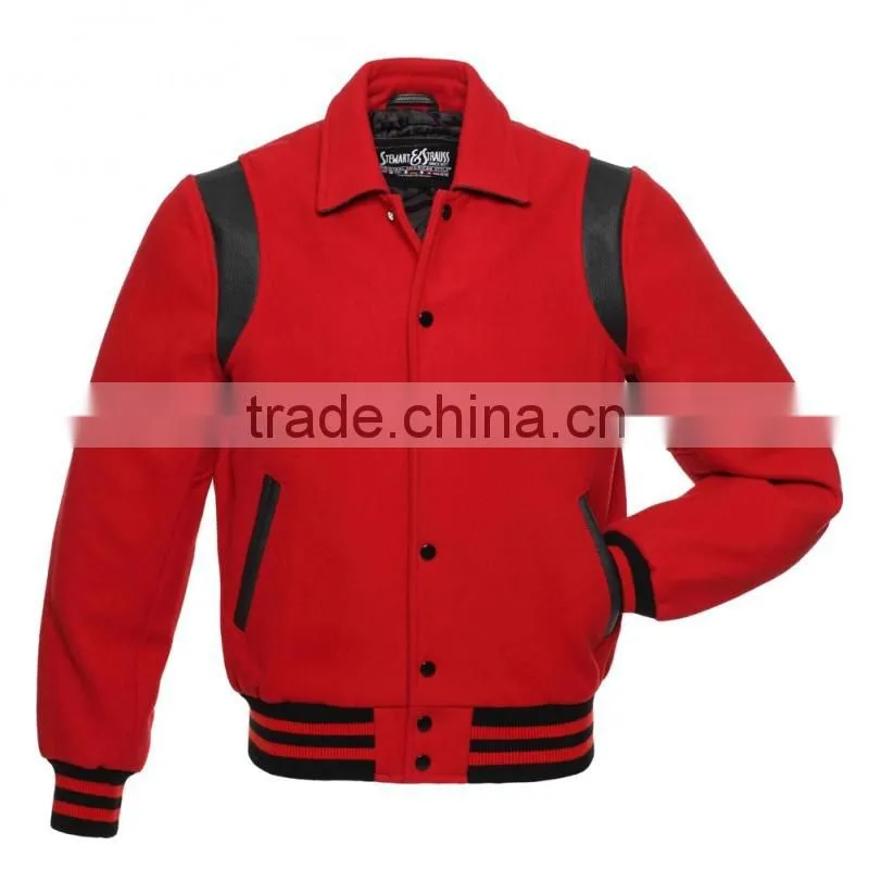 Wholesale Quality College Varsity Baseball Jackets with Folded Collar