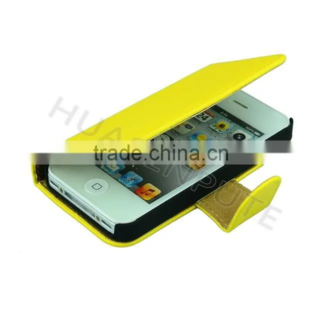 China Supplier High quality Flip Wallet Leather Case For iPhone4/4S