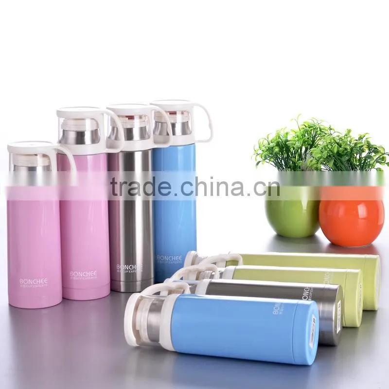 bullet shape vacuum mug bottle with handle lid
