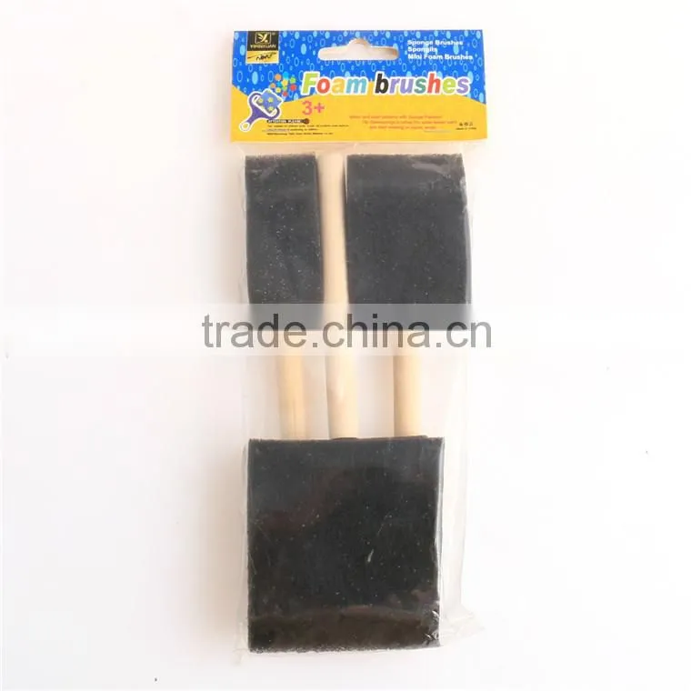 3pcs 2015 New High Quality plastic Handle Foam Brush For Kids