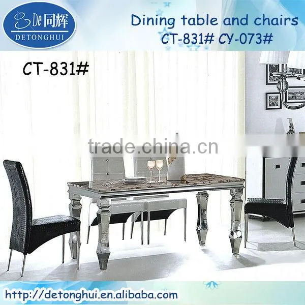 Modern tempered dining room glass table CT-817#