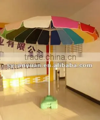 16K Colorful rainbow beach umbrella with tilt outdoor umbrella