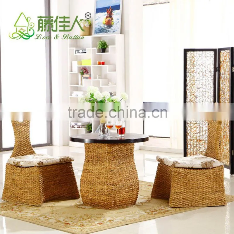 High Quality 4 Seat Pizza Hut Cafe Single Restaurant Wicker Woven Booth