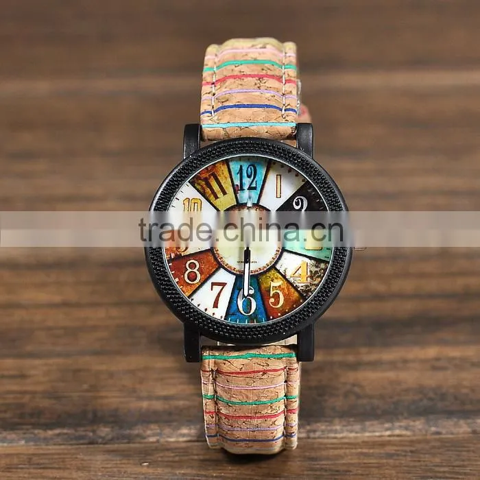 Bronze Women Copper Denim Strap Quartz High Quality Wrist Watch
