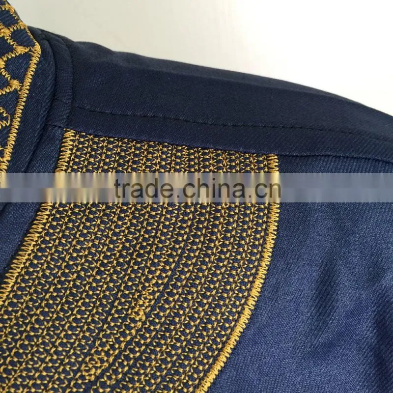 NEW African Women blue dashiki traditional dress 2 pocket