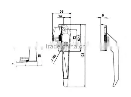 Aluminium Window and Door Handle For Aluminium Profile