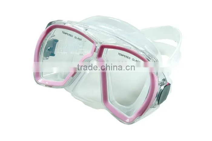 Frameless Diving Mask Snorkel With Ce Certificates One Piece Glass Lens