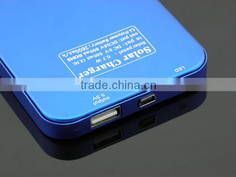 2600mAh Solar Charger For smartPhone/iPhone/samsung galaxy/Digital Camera