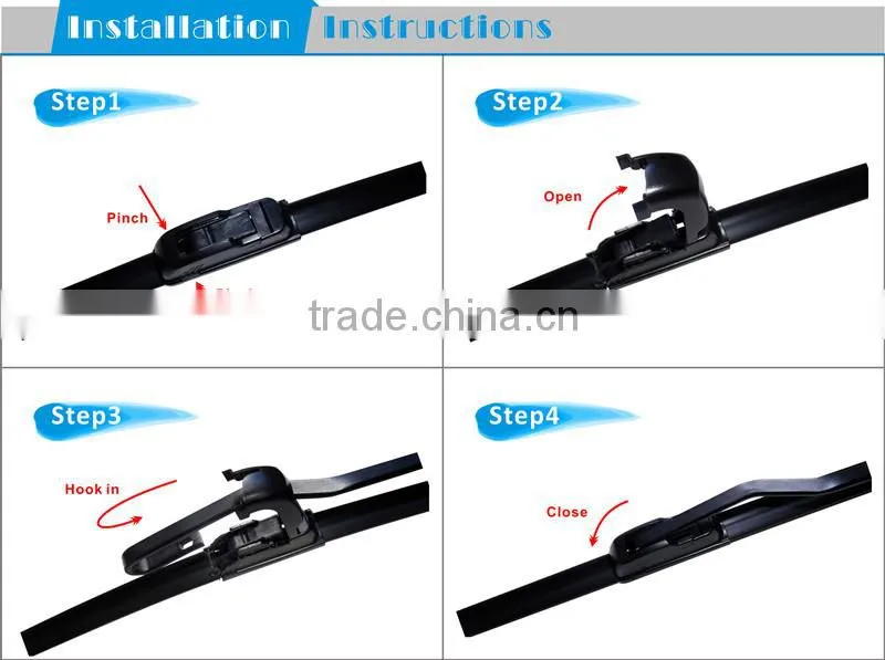popular flat wiper blade, wiper blade rubber strip , banana wiper blade S850