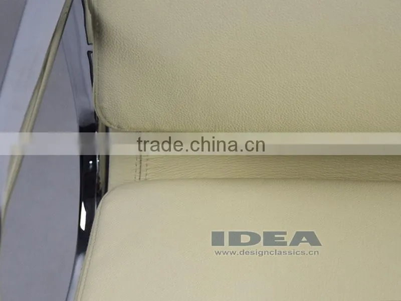 Replica Charles and Ray Low Back Soft Pad Desk Chair EA217 - Cream White Color Genuine Leather