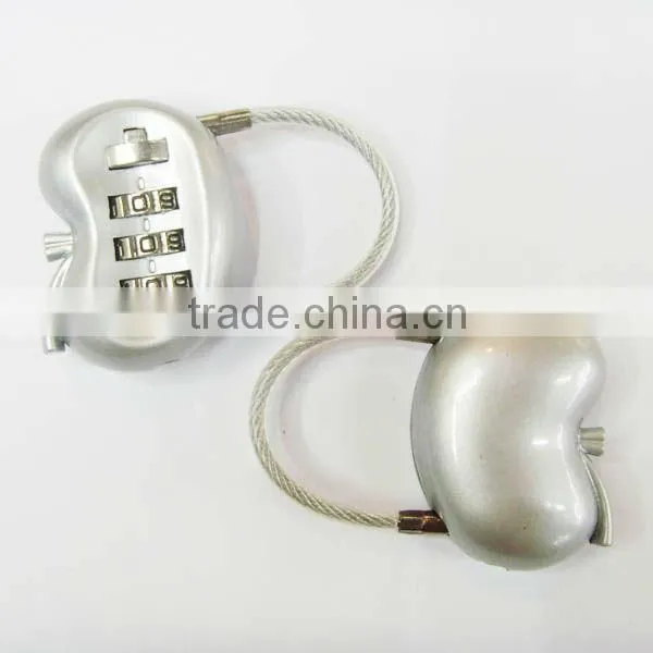 Kidney Shaped Medical code safe luggage and suitcase wire padlock