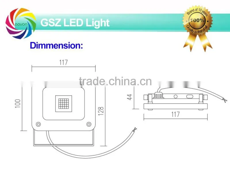 GSZ 10W IP65 high brightness super slim led flood lighting