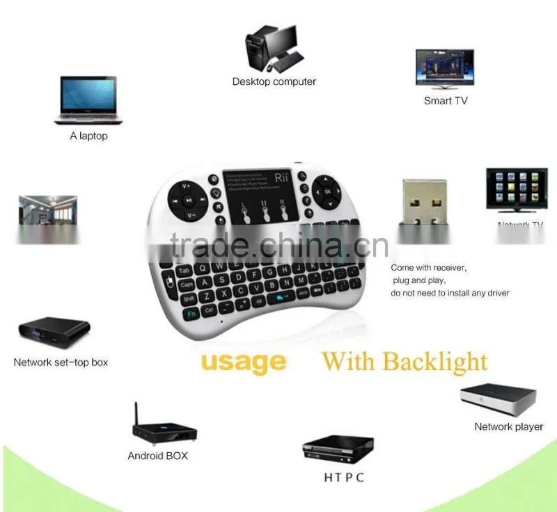 2.4ghz wireless i8 mini gaming keyboard for TV box, tablet pc , laptop ,