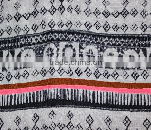 3024 30/2*14 47*58 53/54" Printed Linen Rayon Fabric
