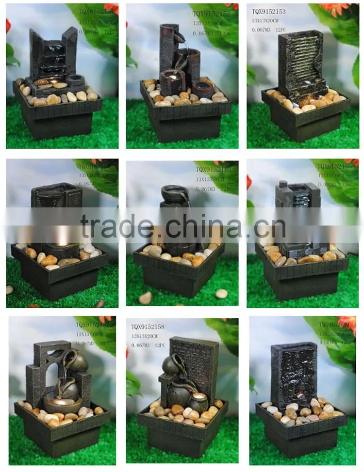 Small garden design mini size resin battery operated fountain