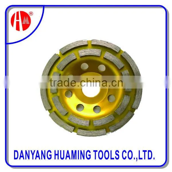 China factory arranged segments Double Row Cup Grinding Wheel for grinding concrete surface and floor
