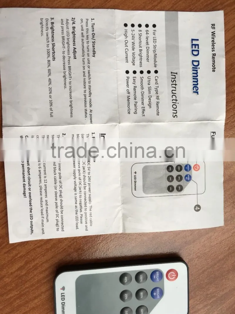 Led RGB Controller With RF Remote-Control,DC12V Led RGB Strip RF Controller