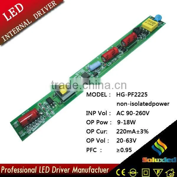 Promotion HG-PF2225 non-isolatedpower LED Fluorescent lamp driver 9-18W