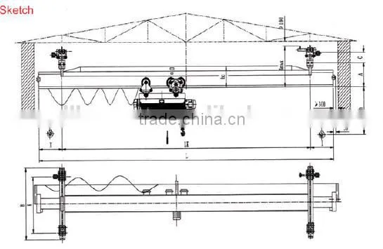 Best sale LX Model Single Girder Overhead Crane/Bridge crane 5t for sale