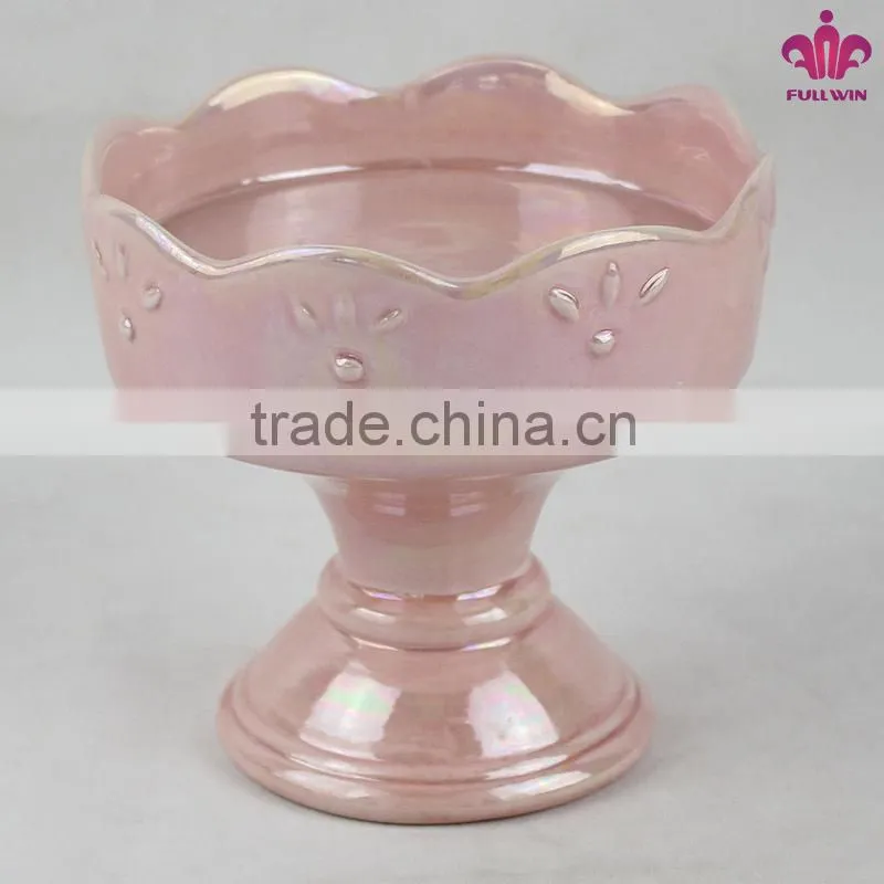 Peal-glazed Ceramic Mini-serve Footed Stand